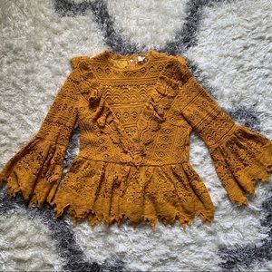 All over Crochet Lace peplum blouse